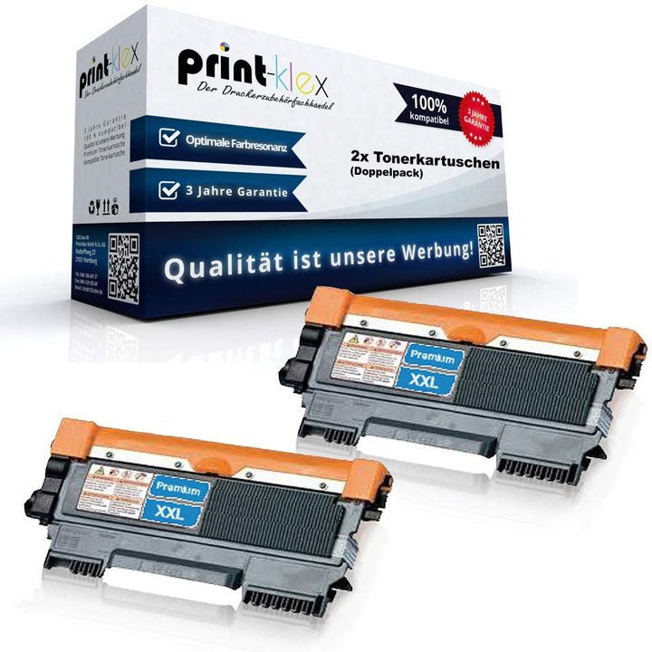 2X Print-Klex Alternative Tonerkartuschen kompatibel für Brother HL2250DNR MFC7360N MFC7362N MFC7460