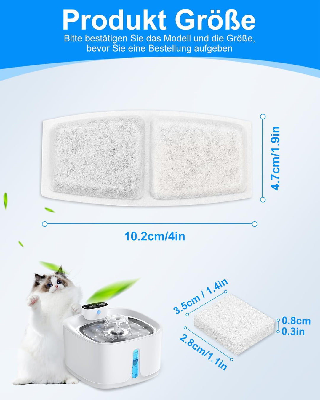 Haliya Katzenbrunnen Filter 12+12 Stück, Wasserfilter Trinkbrunnen Passend für Pliera 3.2L Katzenbru