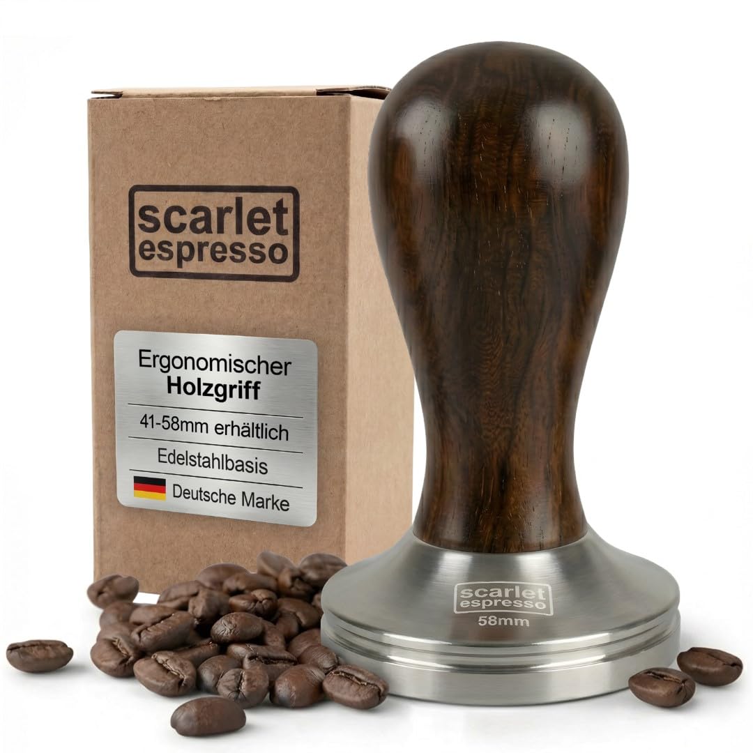 scarlet espresso | Tamper »Classic«, stilvoller Espresso-Stempel mit ergonomischem Griff aus Edelhol