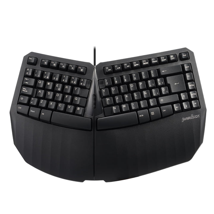 Perixx PERIBOARD-413B ES, Kabelgebundene ergonomische kompakte Geteilte Tastatur, 40 x 27,5 x 5,5 cm