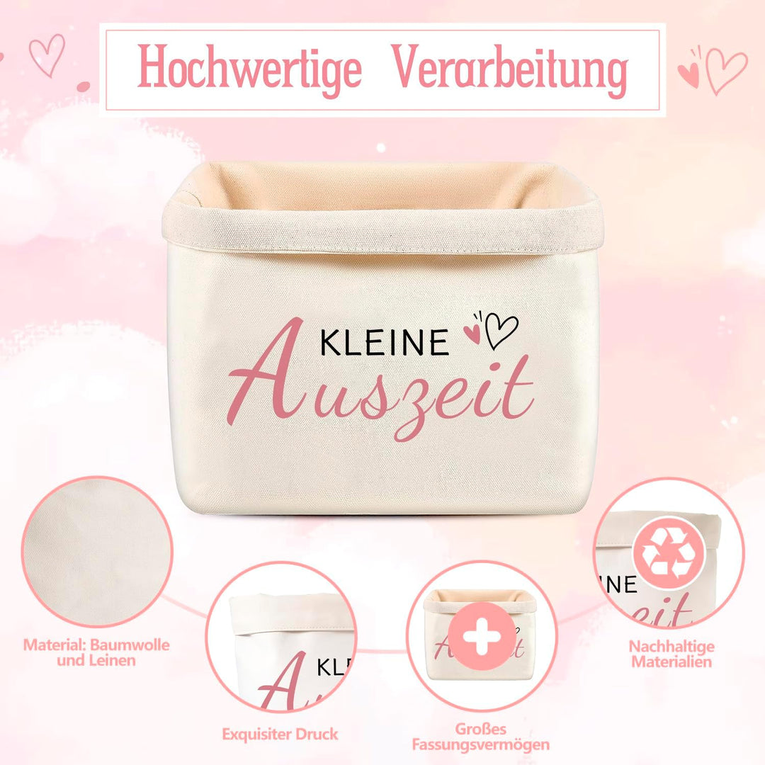 Kleine Auszeit Geschenktüte aus Baumwolle,Geschenkkorb und Geschenkverpackung für Frauen, Brotsack z