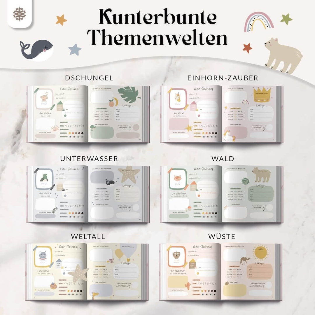 LEBENSKOMPASS Freundebuch Schule Mädchen ZAUBER - Einschulung und Schulanfang Geschenk - Freundebuch