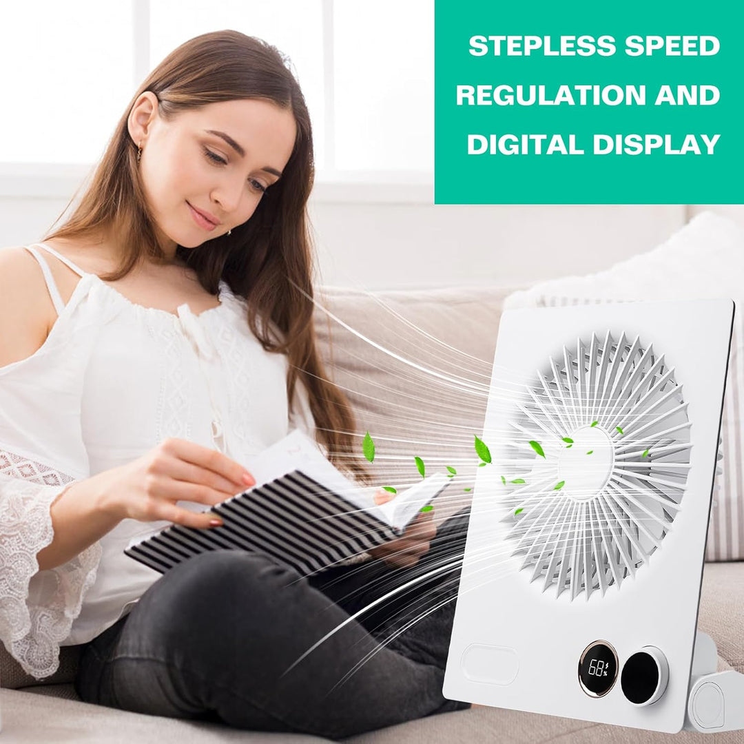 BORDEAG Mini Tischventilator USB Ventilator - 4000mAh Tragbarer Kleiner Ventilator mit Fernbedienung