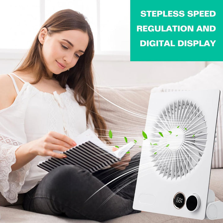 BORDEAG Mini Tischventilator USB Ventilator - 4000mAh Tragbarer Kleiner Ventilator mit Fernbedienung