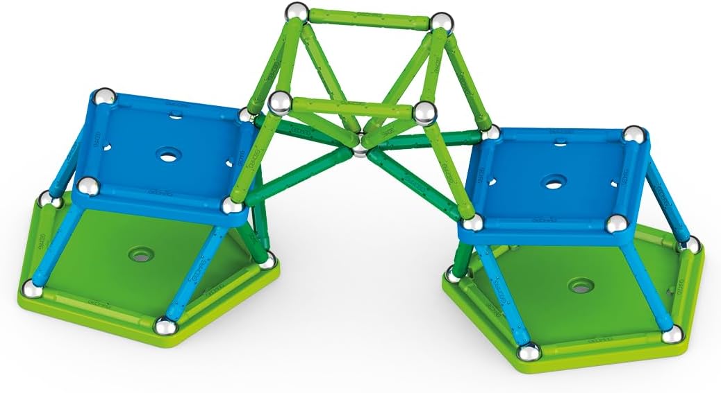 Geomag Classic - 60 Pieces- Magnetic Construction for Children - Green Collection - 100 Percent Recy