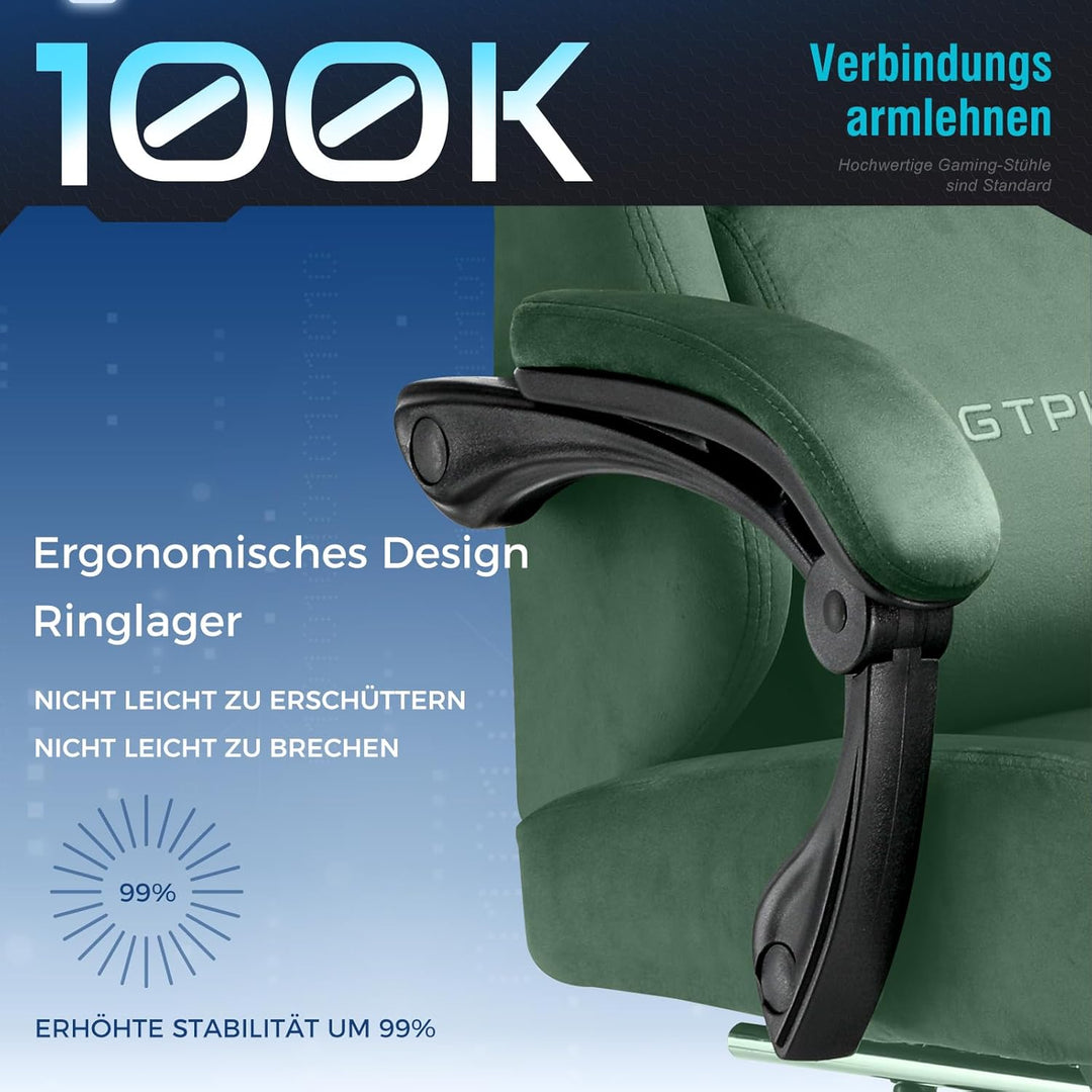 GTPLAYER Gaming Stuhl, Atmungsaktiver Bürostuhl, bürostuhl ergonomisch, Hochwertiger - Stoff, Ergono