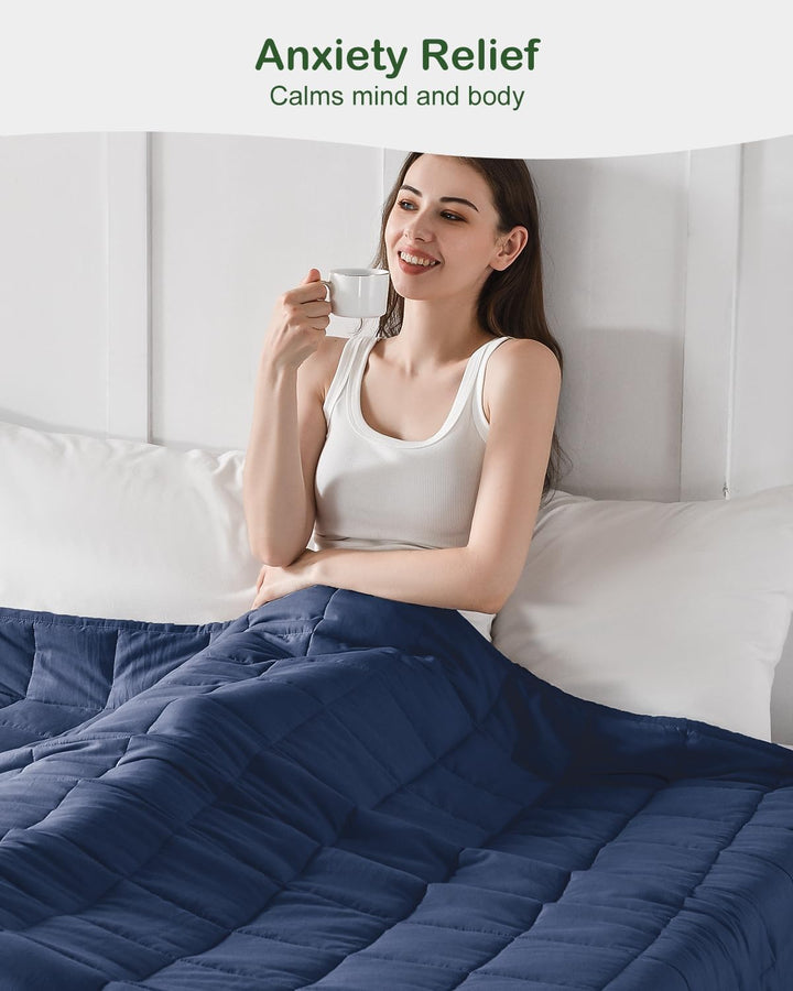 Sivio Gewichtsdecke für Erwachsene 7kg, Atmungsaktive Beschwerungsdecke, weiches Material mit Glaspe