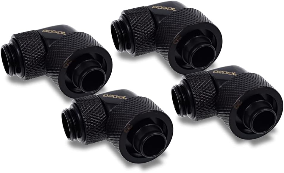 Alphacool 17613 Eiszapfen 16/10mm Anschraubtülle 90° drehbar G1/4-4pcs Set Deep Black Anschluss