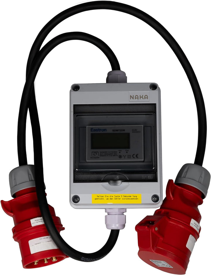 NAKA Stromzähler für Steckdose Digital Drehstromzähler 16A MID Geeicht 400V 1.5 m 400V / 16A, 400V /