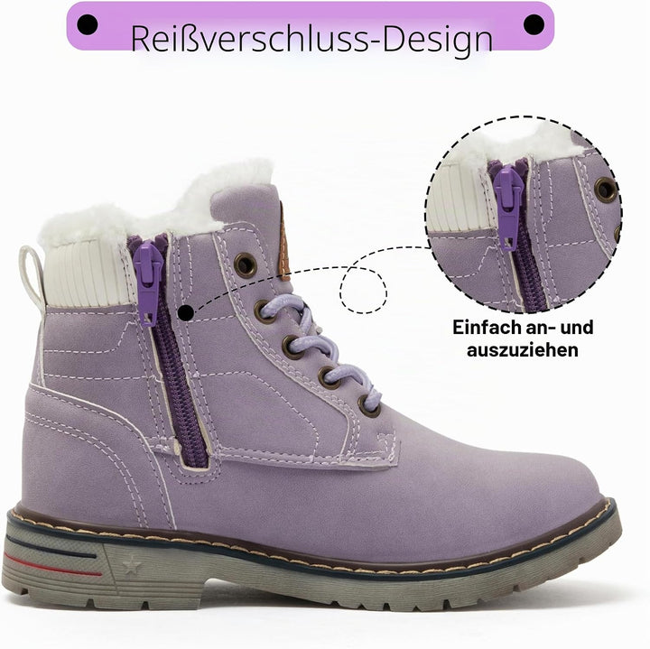 Mishansha Winterschuhe Kinder Warme Stiefeletten Gefüttert Winterstiefel Jungen Mädchen Schneestiefe
