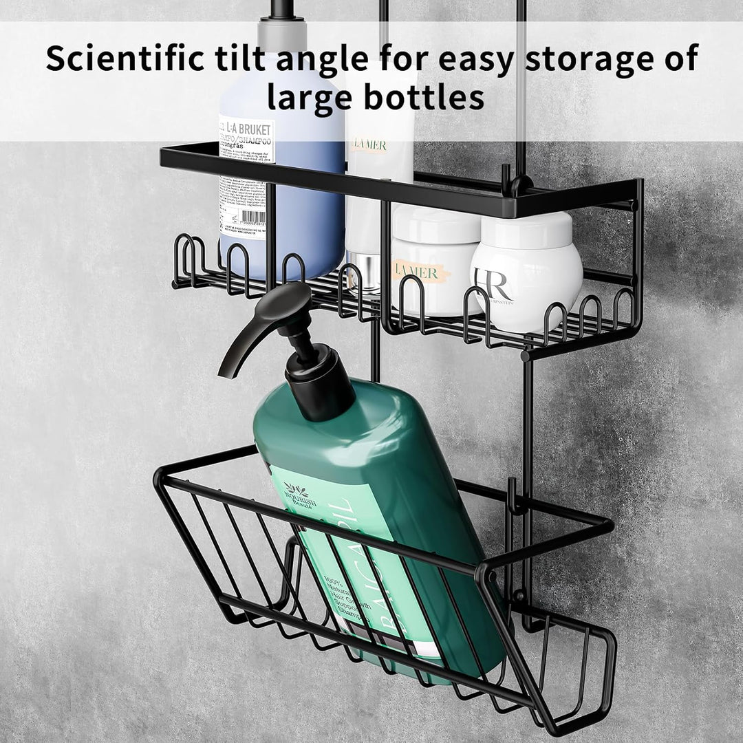 HouseUp Duschablage zum hängen Duschregal Ohne Bohren - Schwarz Shampoo Halterung für Dusche Duschko