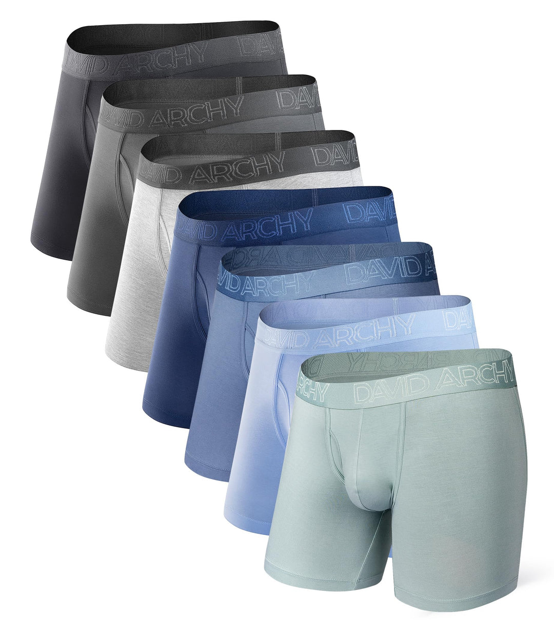 DAVID ARCHY Herren Boxershorts Mehrfachpack, Stretcken Klassischer Retroshorts, Unterhosen Männer, 5