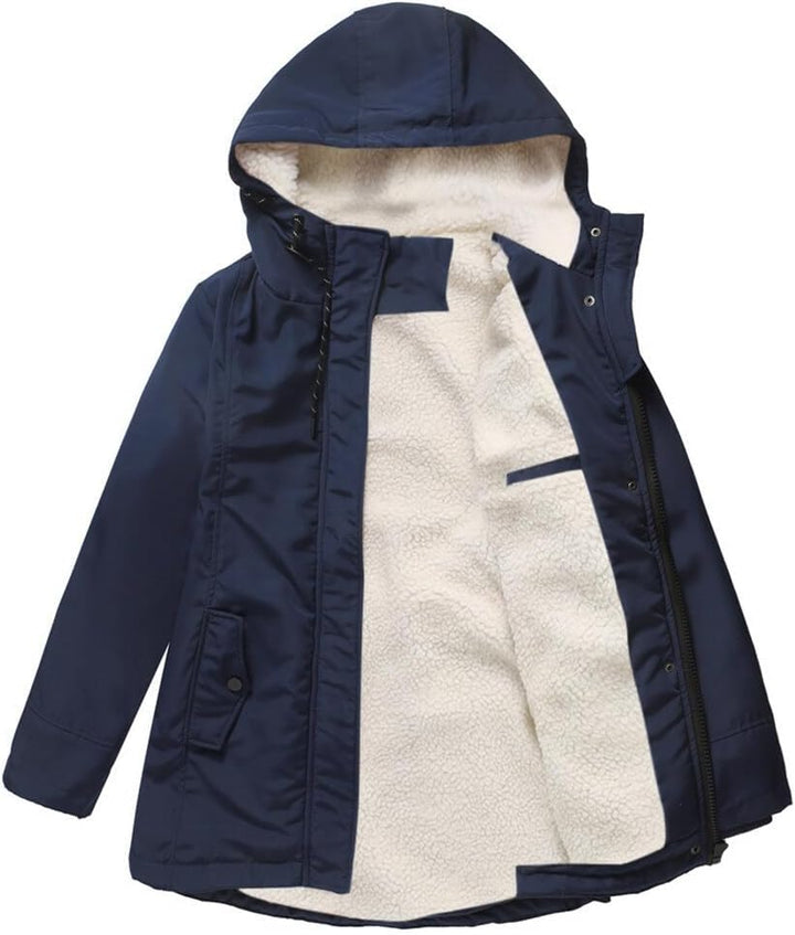 YYNUDA Damen Winterparka Dicker Warm Lang Wintermantel mit Fellkapuze Winter Jacke Outdoor Jacke für
