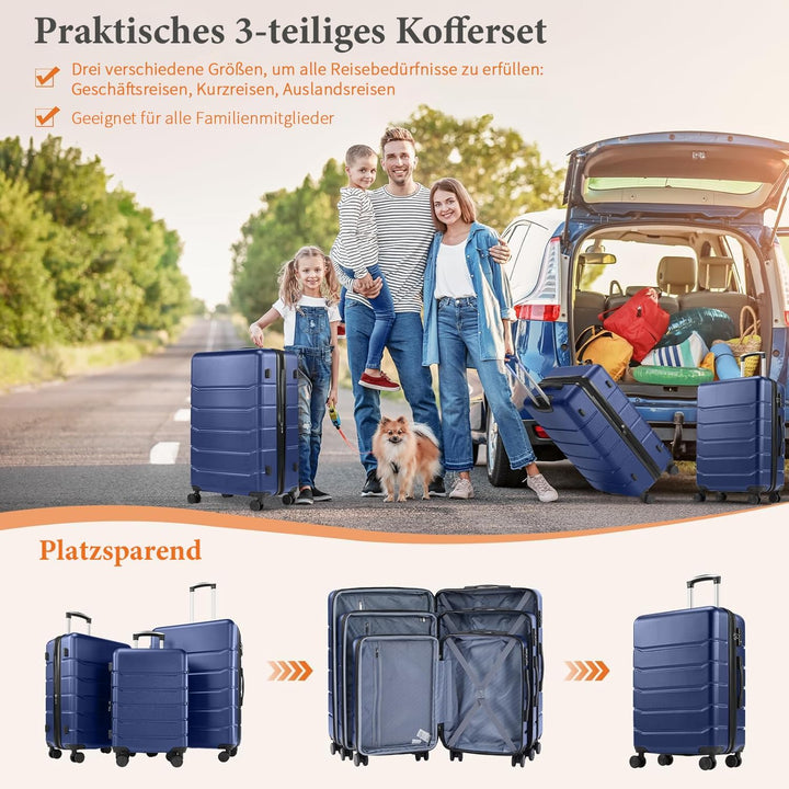 DUMOS 3tlg. Hartschalenkofferset Hard Shell Basic Hartschalenkoffer Trolley Koffer offerset Gepäck R