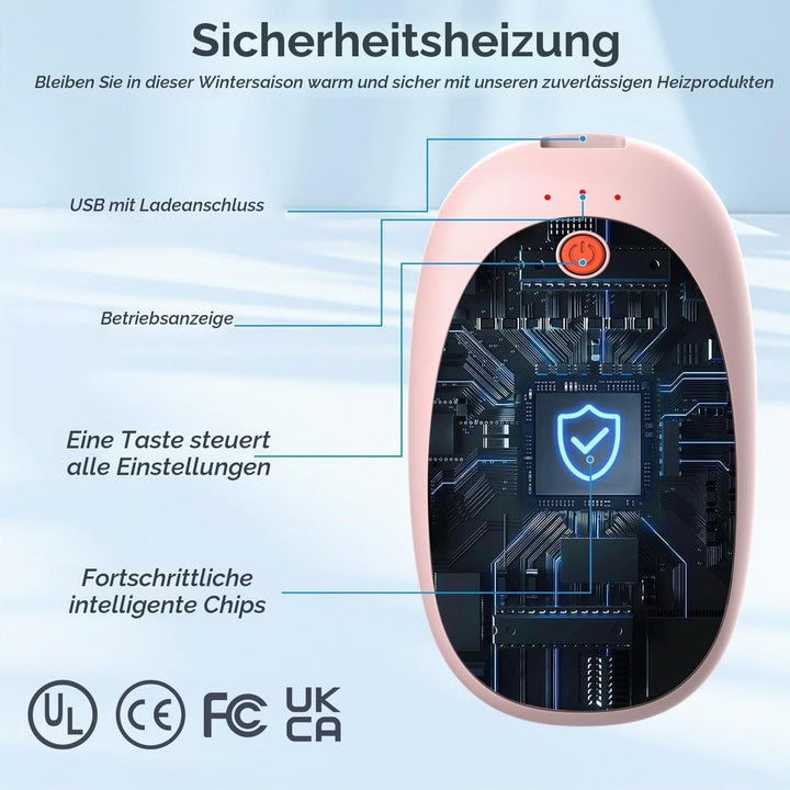 2er-Pack Handwärmer Wiederaufladbarer Magnetischer Taschenwärmer mit 6000mAh USB Elektrische Handwär
