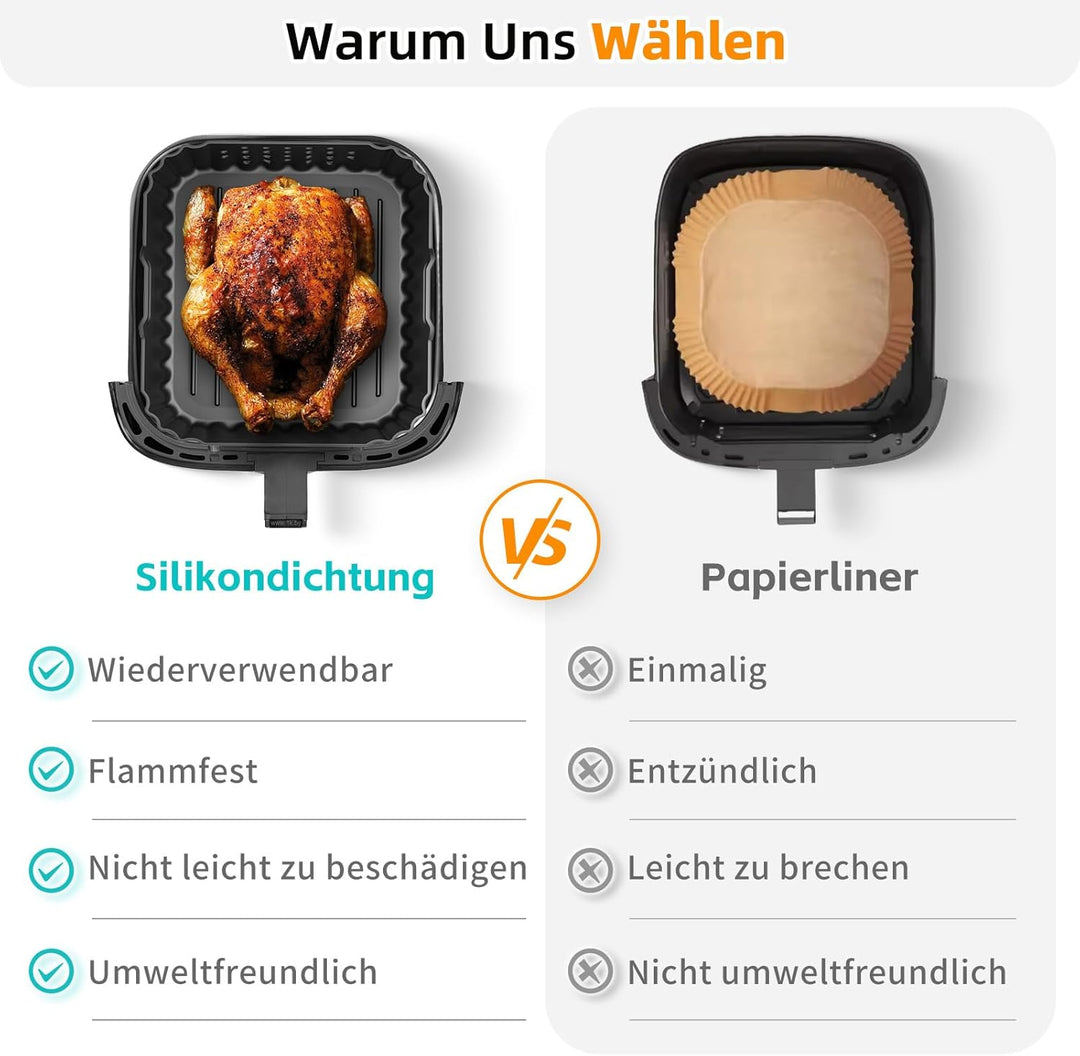 Silikonform Heissluftfritteuse Zubehör für Philips Airfryer 4000 Series Stacked Dual Basket 10L, Acc