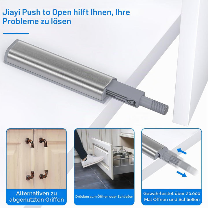 Push to Open Türöffner Jiayi 10 Stück Drucktüröffner Schrank Push Open Magnet Tip On für Türen Besch