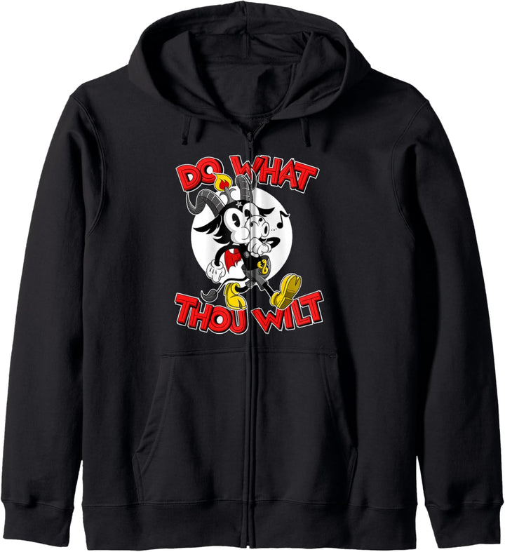 Do What Thou Wilt Baphomet 30s Cartoon Okkulte Esoterik Kapuzenjacke