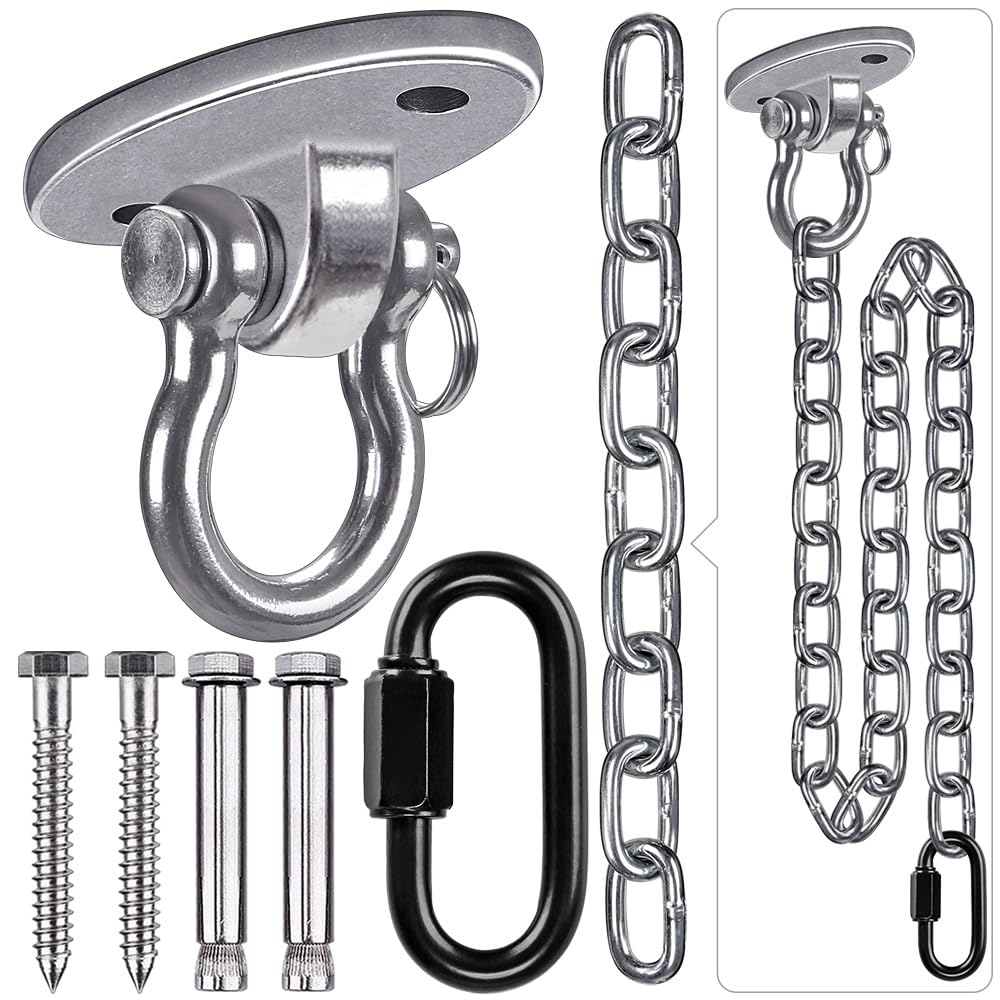 Besthouse Schaukel Haken Deckenhaken Hanging Kits, 360 Grad Edelstahl Deckenhaken Kapazität 450 kg m