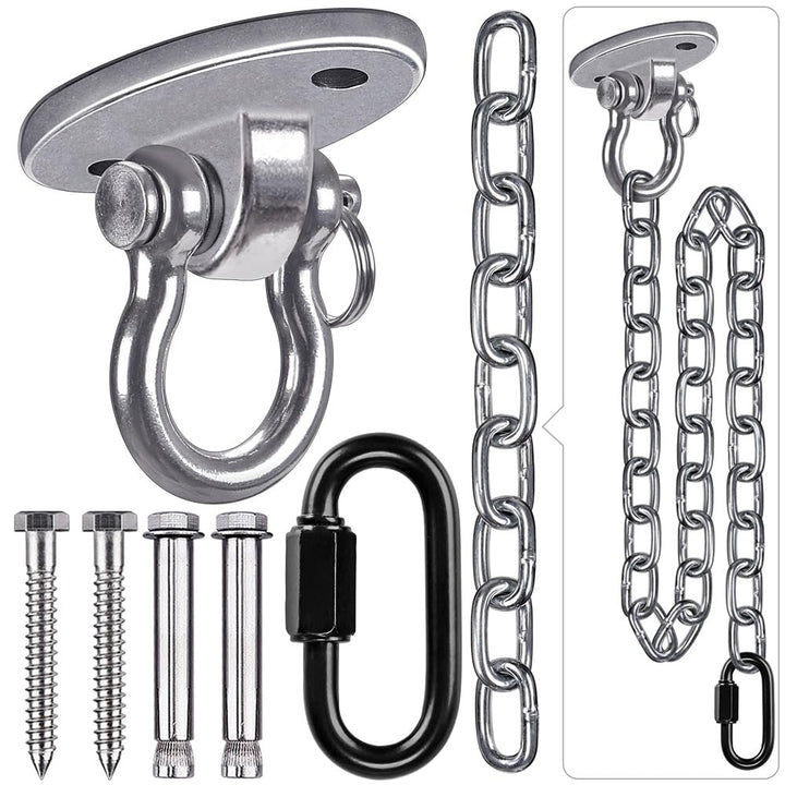 Besthouse Schaukel Haken Deckenhaken Hanging Kits, 360 Grad Edelstahl Deckenhaken Kapazität 450 kg m