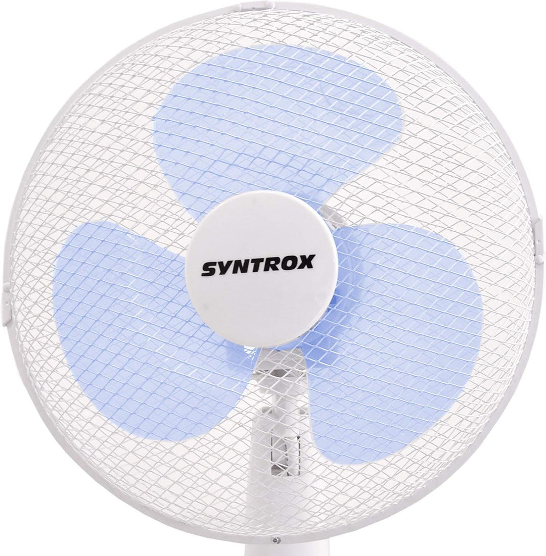 Syntrox Germany TVT-33W-WB 12" 35 cm Tischventilator mit 3 Geschwindigkeiten, Oszillation Windmaschi