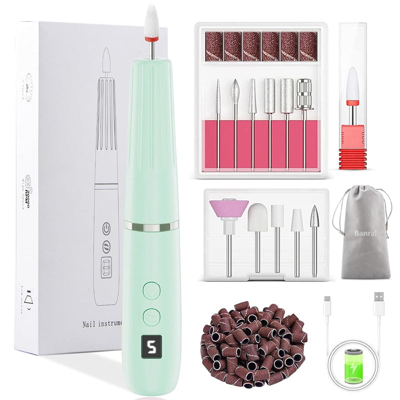 Nagelfräser für Gelnägel - 12 in 1 Elektrische Nagelfeile - Maniküre set elektrisch 20000 U/min, 5 G