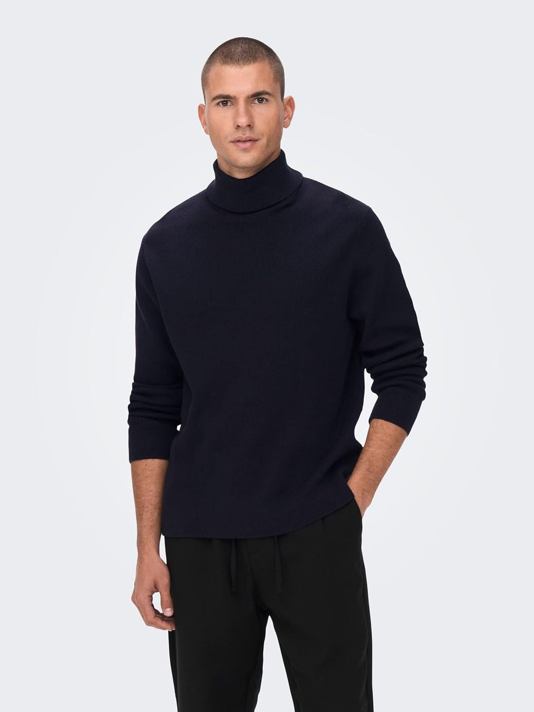ONLY & SONS Herren Rollkragen Strickpullover ONSPhil Herrenpullover mit Kragen XL Dark Navy, XL Dark