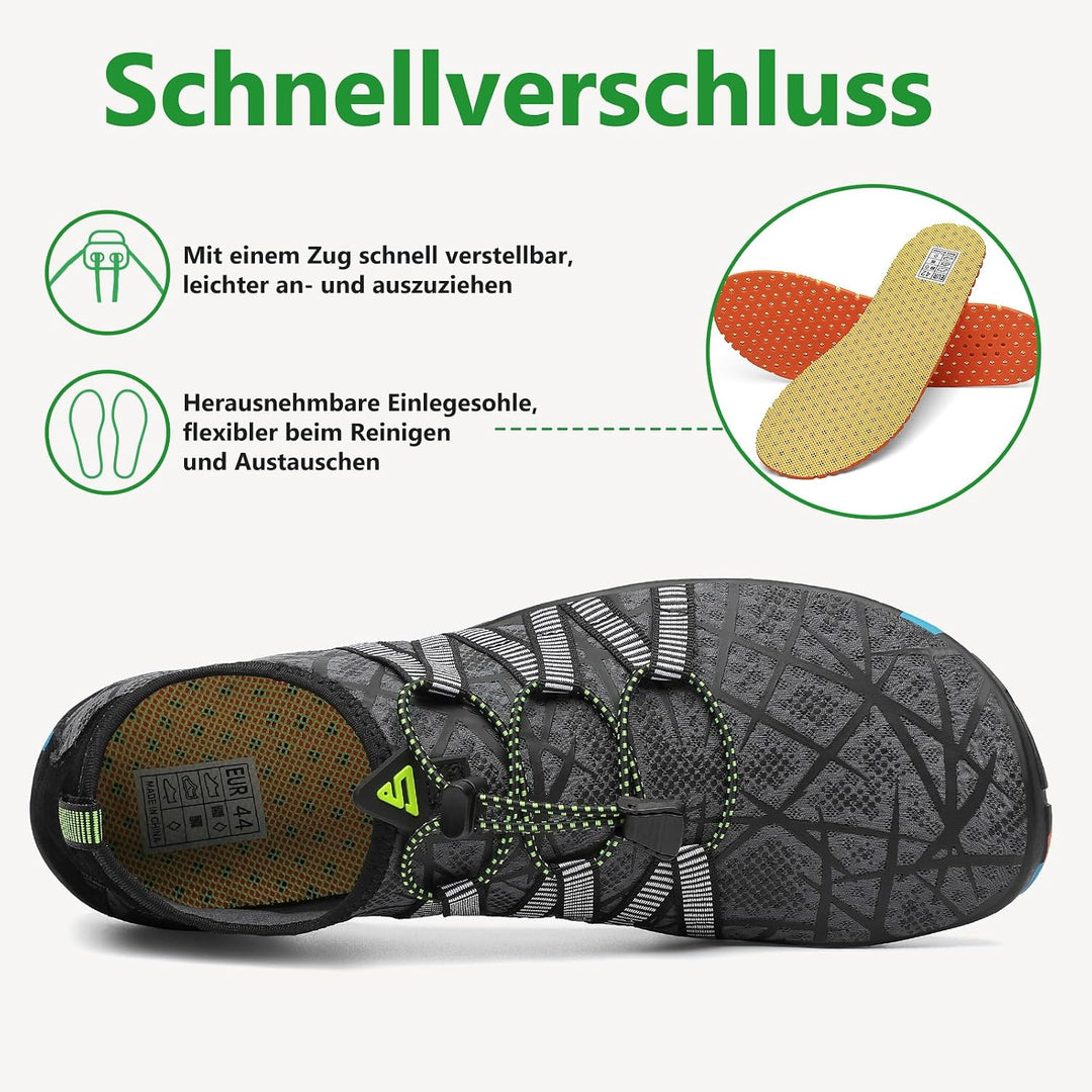 Saguaro Wasserschuhe für Herren, rutschfest, schnelltrocknend, Wasserschuhe 37 EU Lichtgrau, 37 EU L