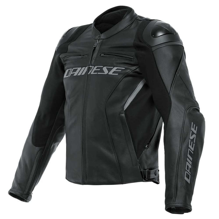 Dainese Racing 4 Motorrad Lederjacke 50 BLACK/BLACK, 50 BLACK/BLACK