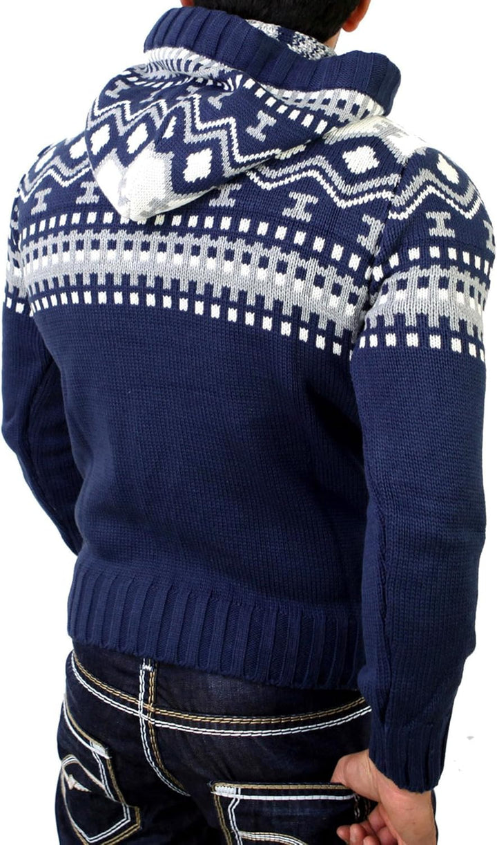 Reslad Norweger Pullover Herren Winterpullover Kapuzenpullover | Strickpullover für Männer RS-3013 M