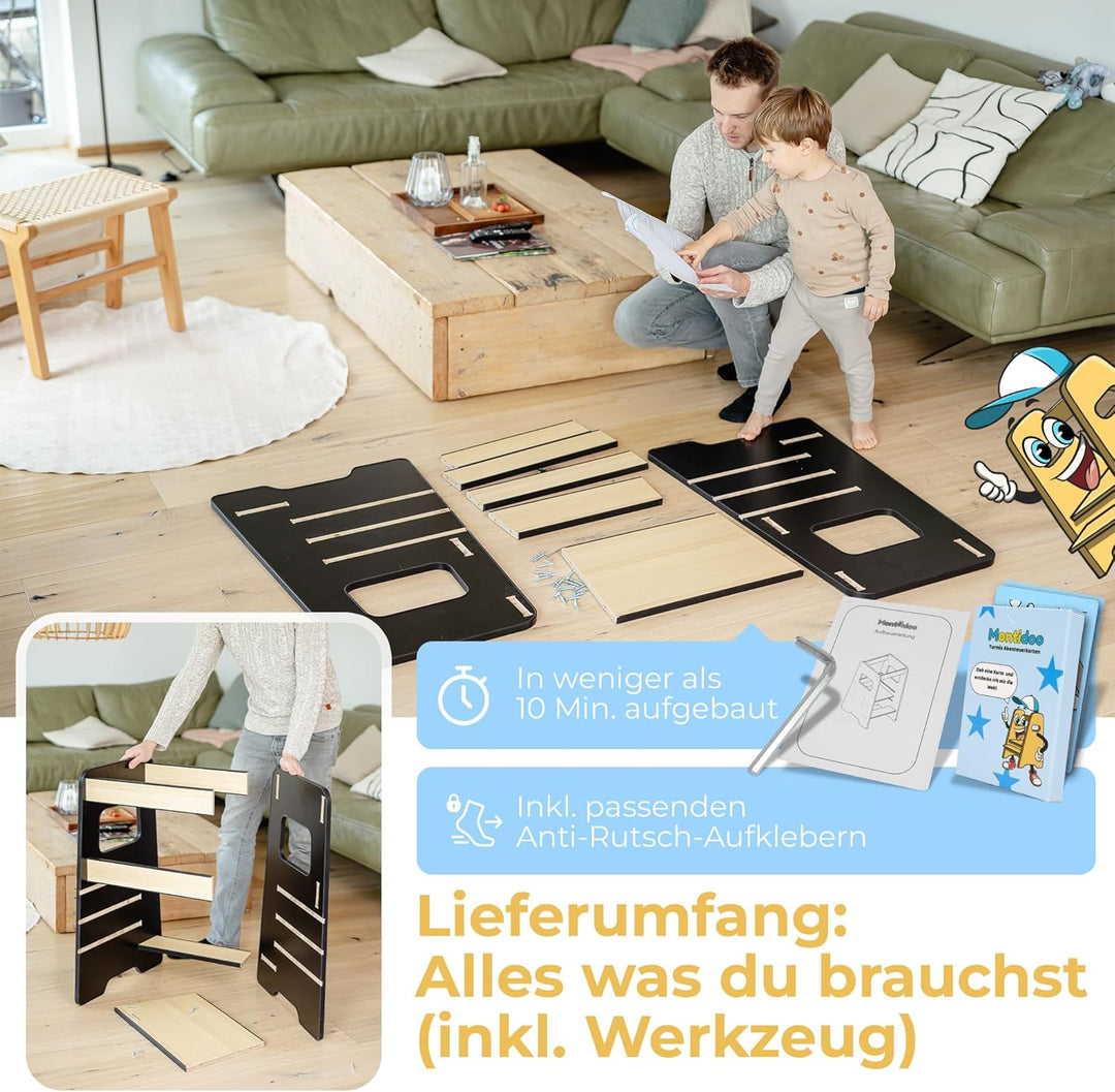 Lernturm für Kinder ab 1 Jahr – Mit Aktivitätskarten für echte Nutzung im Alltag, sicherer Learning