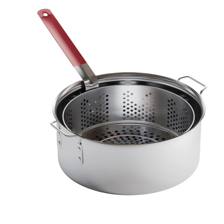Gas One Aluminium-Fritteuse mit Korb, 10 QT Aluminium-Frittiertopf mit einfachem Griff, langlebige O