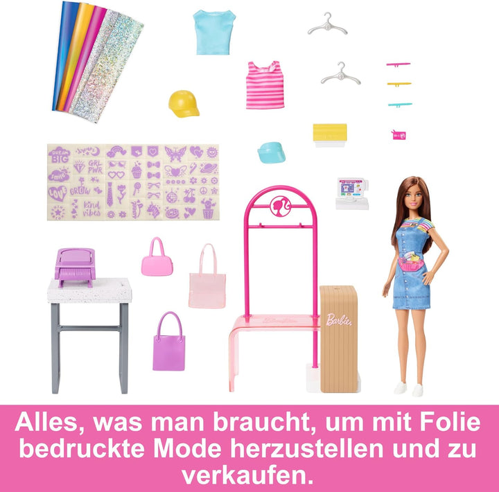 BARBIE Mode-Boutique Spielset - Foliendesigns für Barbie-Puppe, über 150 originelle Looks, inklusive