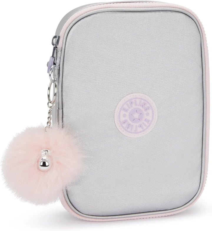 Kipling 100 Pens Case Federmäppchen, 100 Stifte Silver Glow Met, Silver Glow Met