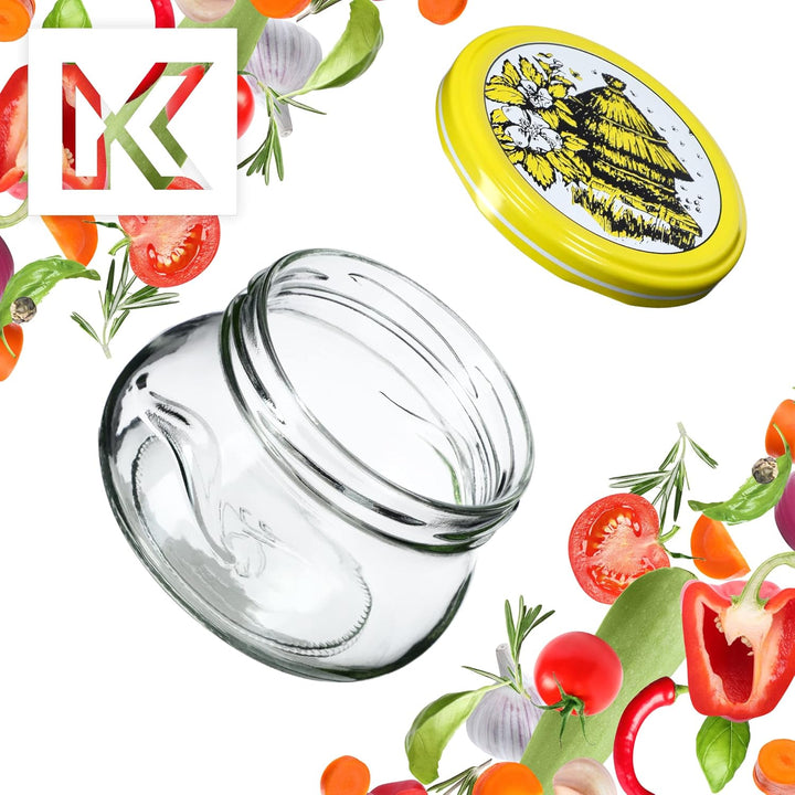 KADAX kleine Einmachgläser 300 ml, Miniaturgläser für Honig und Gewürze, Marmeladengläser mit Deckel