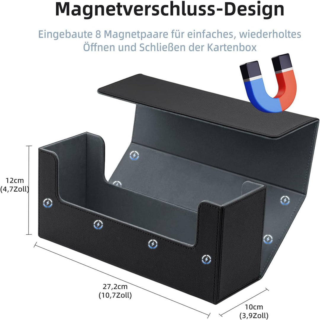 Card Deck Box for MTG, Gathering Kartenbox für 580+ Ungesleevte Karten/ 35pt/130pt Sammelkarten Hüll