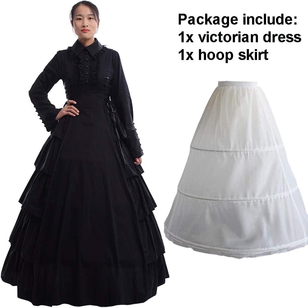 GRACEART Damen Gothic Viktorianisches Kleid Renaissance Maxi Kostüm (XL), XL