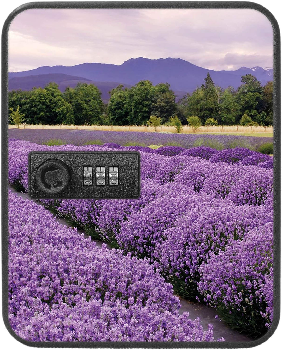 banjado® Burg-Wächter® abschliessbarer Schlüsselkasten mit Motiv Lavendel für 20 Schlüssel - Schlüss