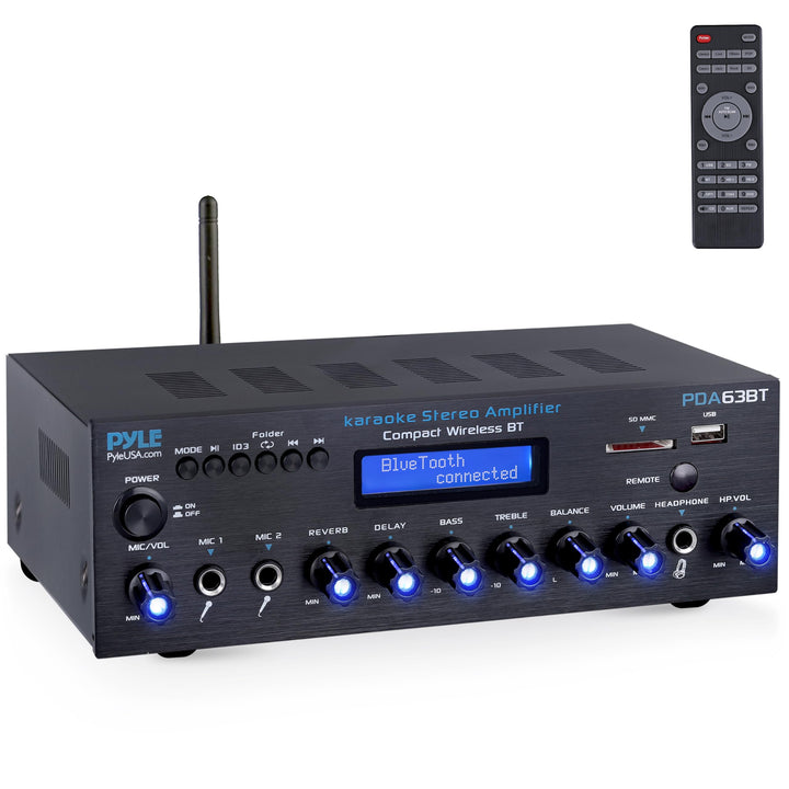Wireless BT Streaming Amplifier, Multi-Channel 200Watt Power, Home Audio Receiver System with FM Rad