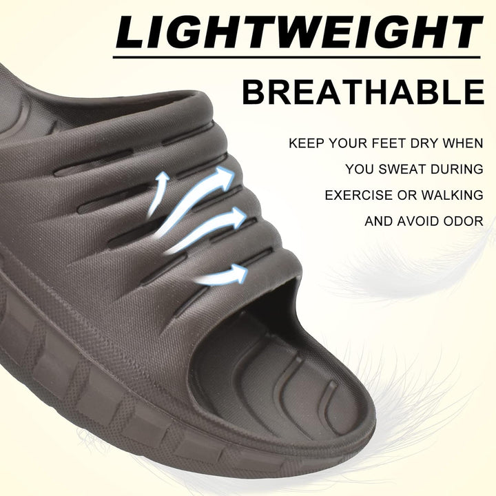 KuaiLu Recovery Sandalen Herren Bequeme Plantarfasziitis Schlappen Orthopädische Offene Zehen Männer