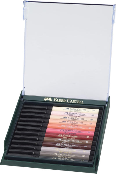 Faber-Castell 267424 - Tuschezeichner Pitt Artist Pen, 12er Packung, Hauttöne hauttöne Single, hautt