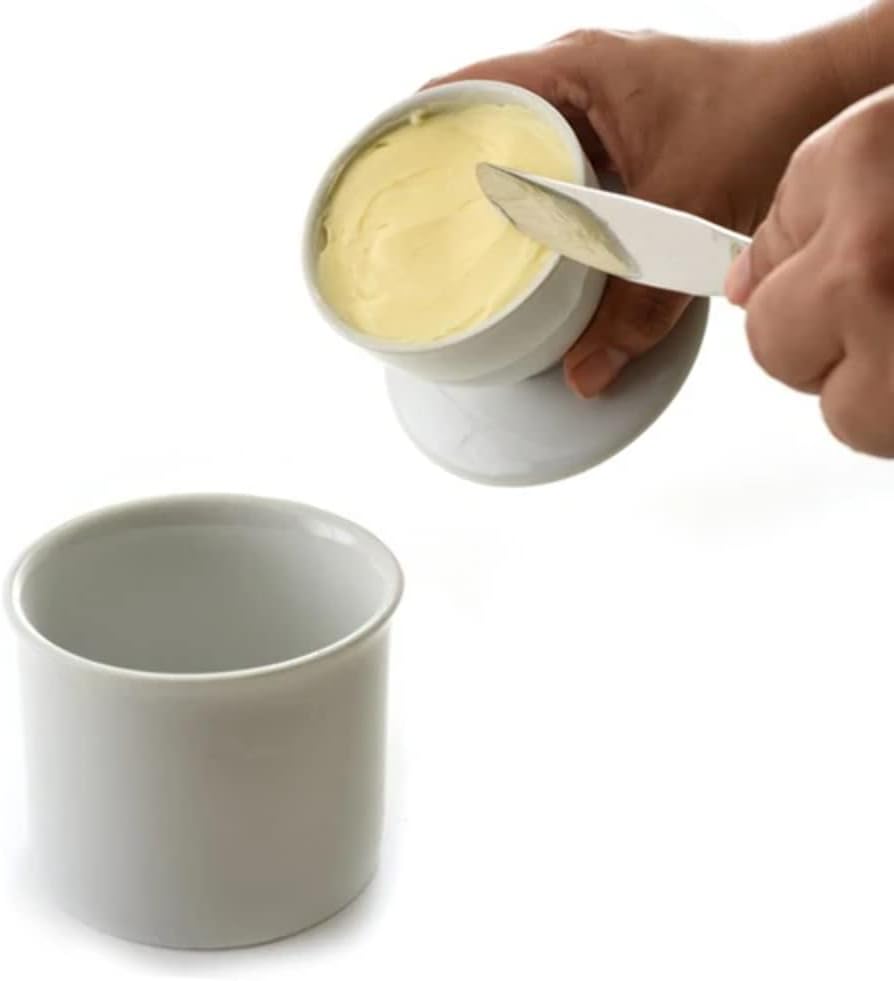 Norpro Porzellan-Butterdose, weiss, Weiss