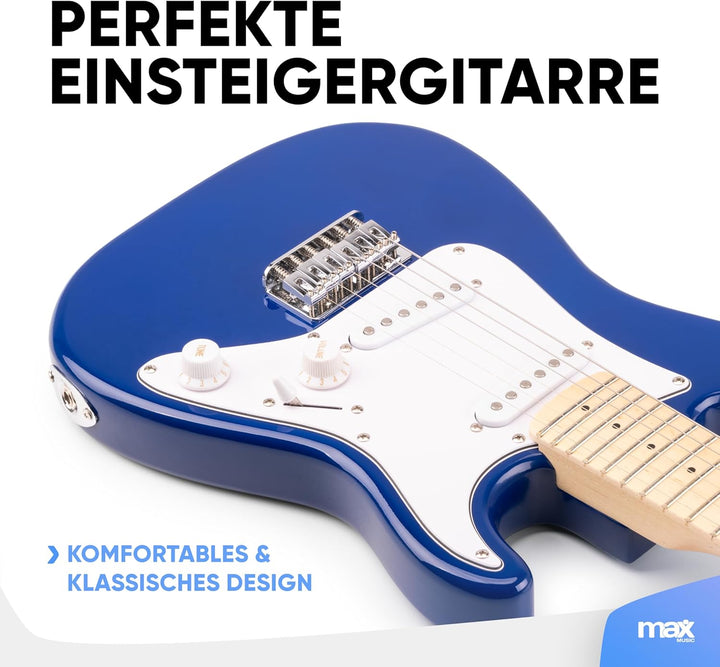 Max GigKit Junior 1/4 - Kinder E Gitarre Set, E Guitar, Elektrogitarre mit Verstärker 10 Watt, Tasch
