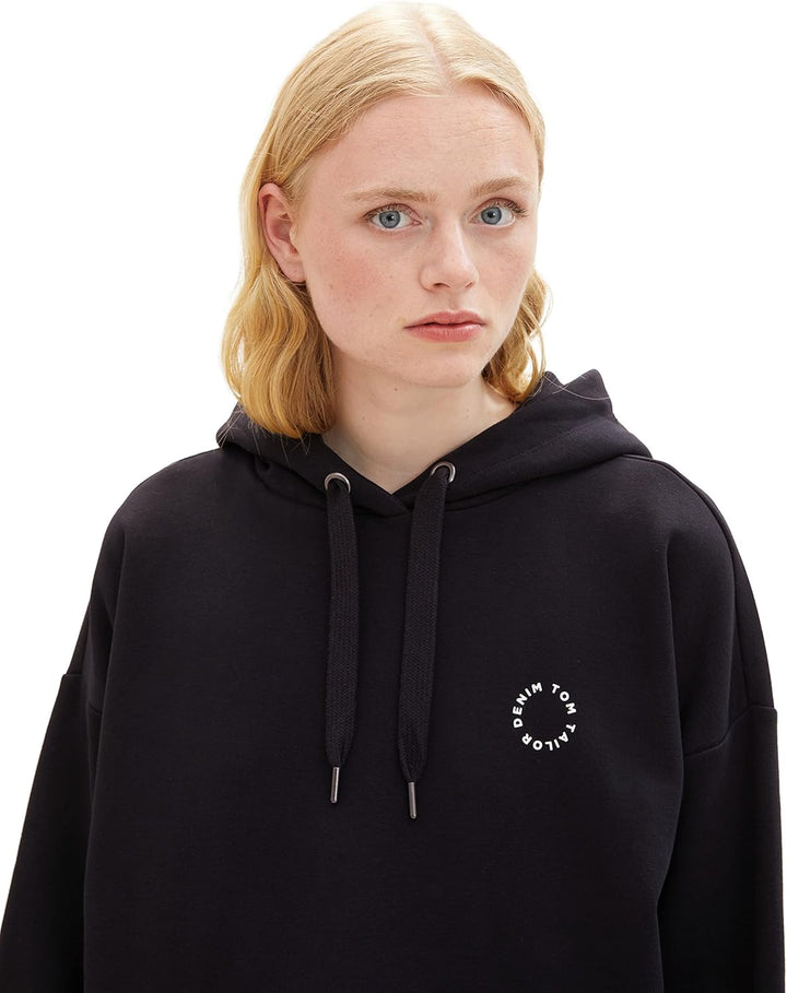 Tom Tailor Denim Damen Basic Hoodie M 14482 - Deep Black, M 14482 - Deep Black