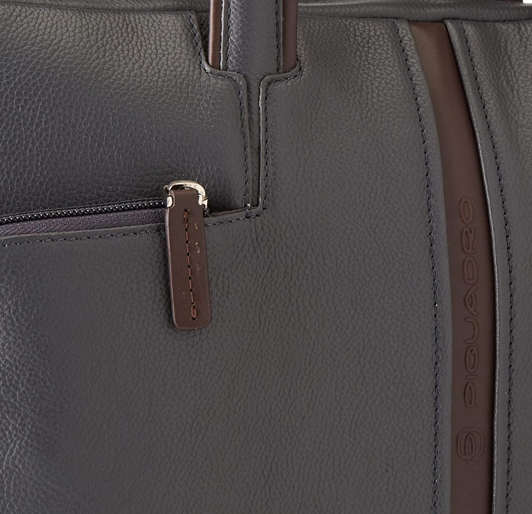 Piquadro Unisex Pc 14" CARTELLA DUE MANICI Einheitsgrösse Blu/Marrone, Einheitsgrösse Blu/Marrone