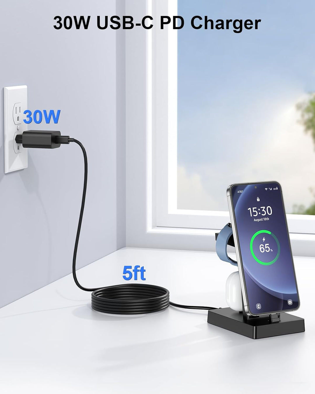Ladestation für mehrere geräte - NANAMI 30W USB C Schnellladestation kompatibel mit Samsung Watch un