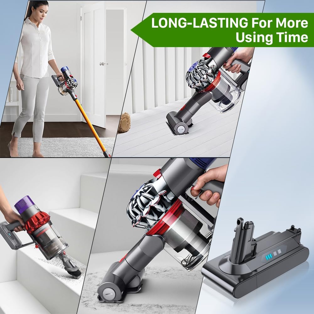 V10 Akku für Dyson V10 Serie, 8000mAh Neues Upgrade Hochkapazitäts Ersatzakku für Dyson v10 Tier/Abs