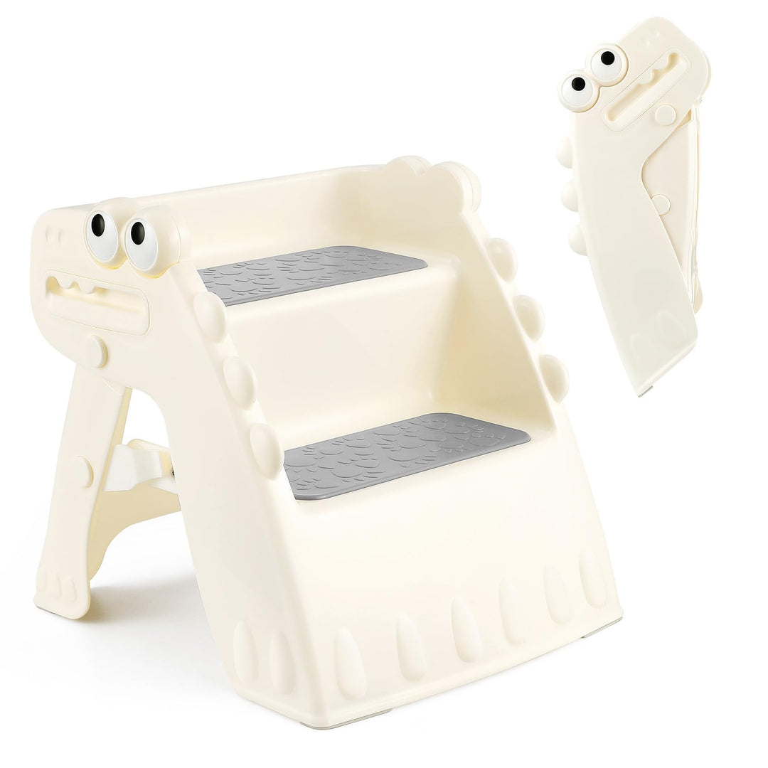 Onasti Klappbarer Tritthocker Kinder, 2-stufiger Rutschfester Hocker für Kinder, ideal für Töpfchen,