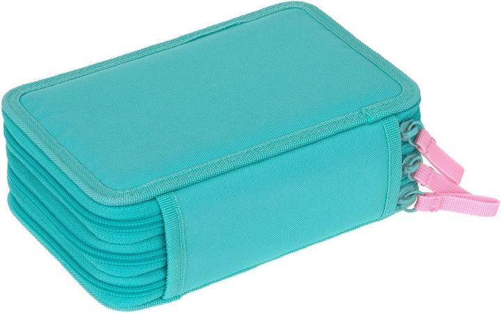 LÄSSIG Federmäppchen Unique School Triple Pencil Case Slim Unique Turquoise türkis