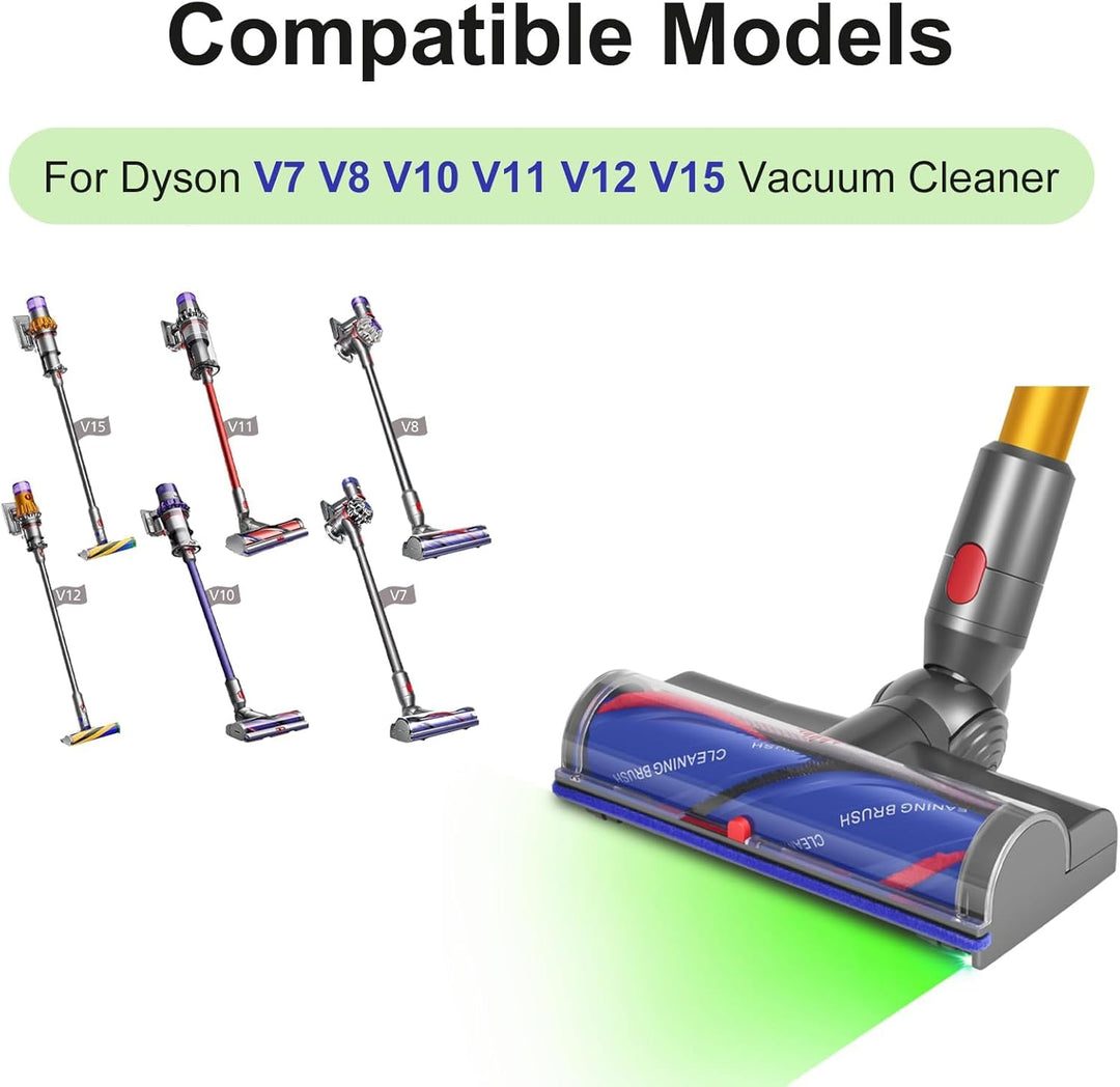 Bürste Kompatibel mit Dyson V7 V8 V10 V11 V15 Staubsauger, Ersatzteile Bürstenkopf mit LED-Leuchten,
